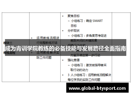 成为青训学院教练的必备技能与发展路径全面指南