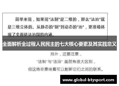 全面解析全过程人民民主的七大核心要素及其实践意义