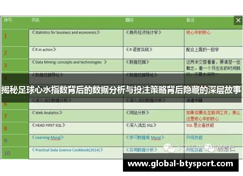 揭秘足球心水指数背后的数据分析与投注策略背后隐藏的深层故事