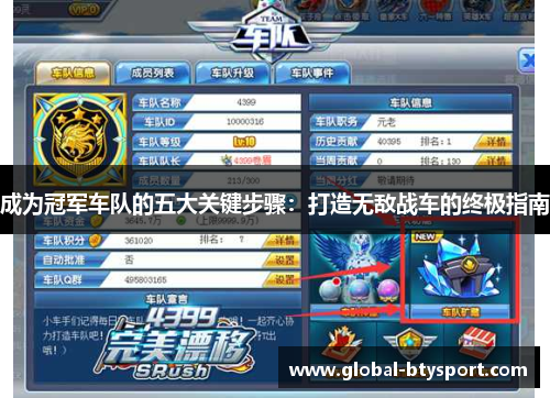 成为冠军车队的五大关键步骤:打造无敌战车的终极指南 成为冠军车队的五大关键步骤:打造无敌战车的终极指南